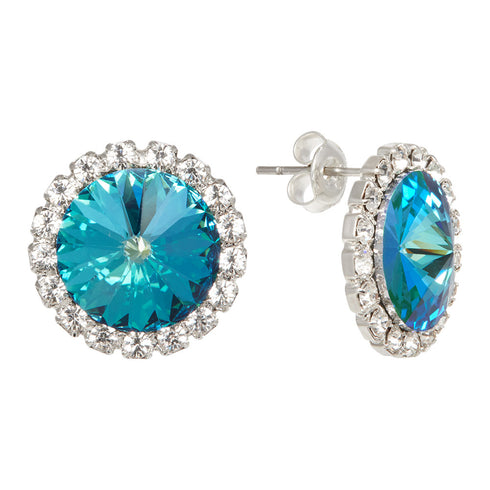 Серьги "Klaris X (Bermuda Blue)" с кристаллами Preciosa™